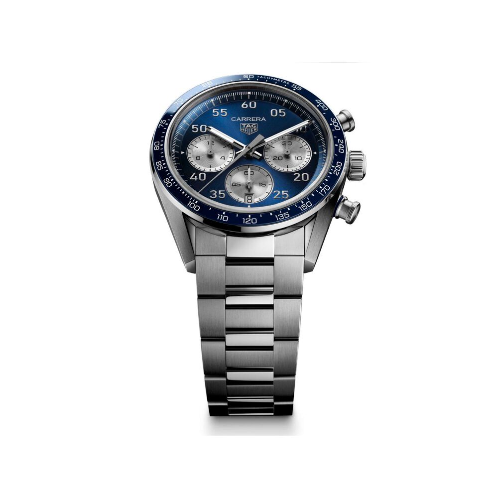 TAG Heuer Carrera Chronograph Sport 42mm Blue Dial Steel Bracelet Watch