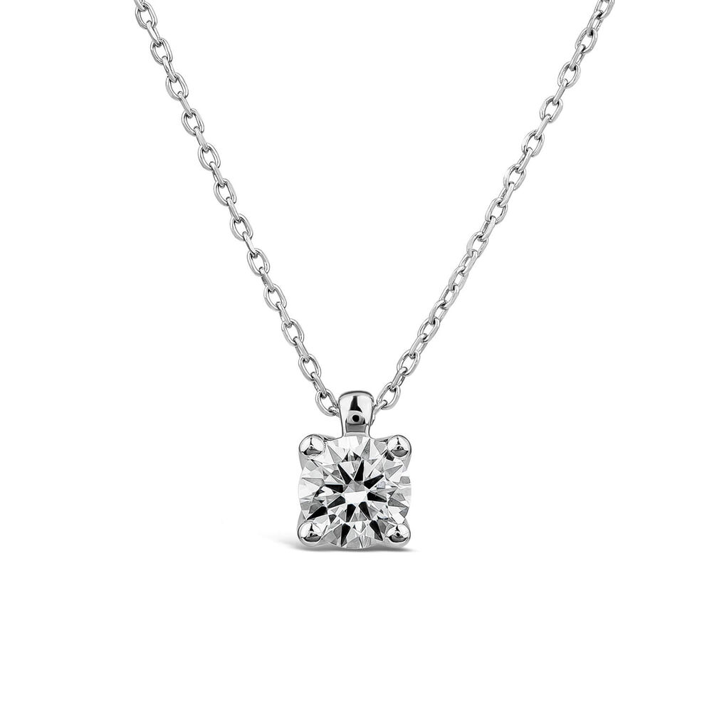 Born 18ct White Gold 1ct Lab Grown Round Diamond Pendant