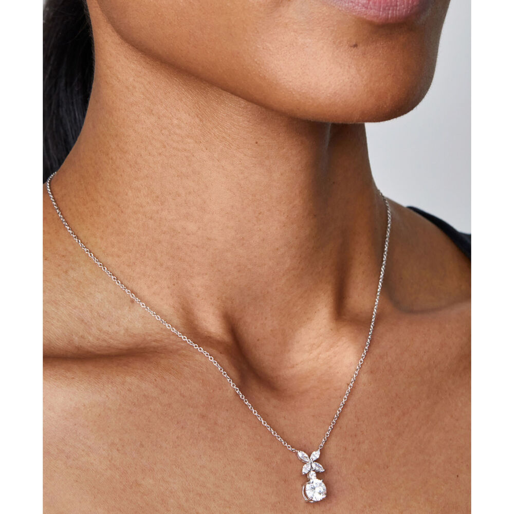 CARAT* London Jasmine Chicory Cubic Zirconia Pendant Necklace image number 2