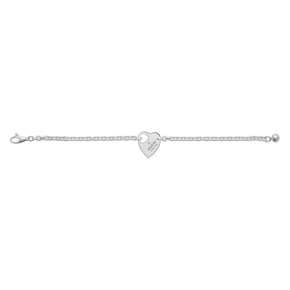 Gucci Trademark Heart Pendant Chain Bracelet (Size M, 6.7") image number 1