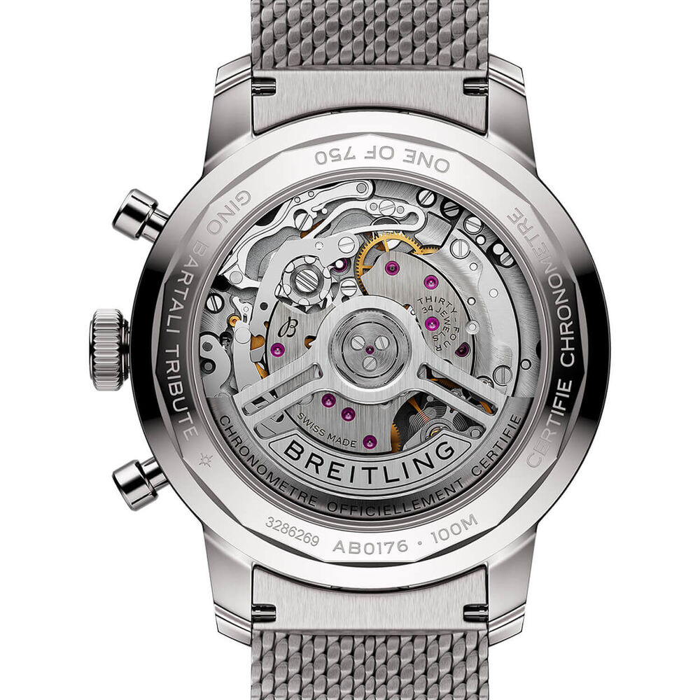 Breitling Top Time B01 Gino Bartali Limited Edition 41mm Blue Dial Steel Bracelet Watch image number 1