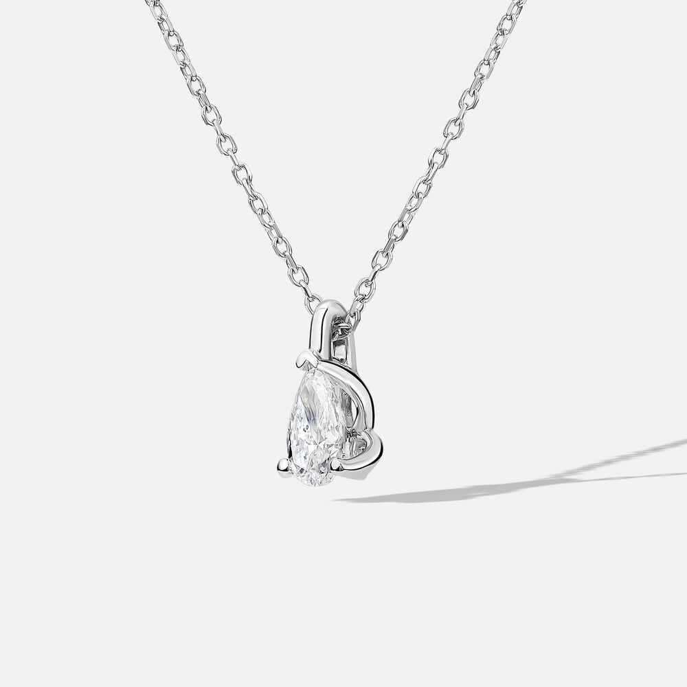 Born 9ct White Gold 0.30ct Lab Grown Pear Diamond Pendant