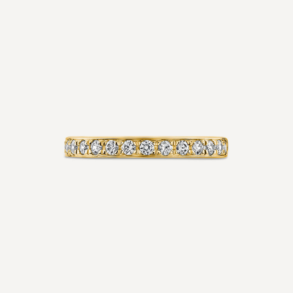 9ct Yellow Gold 2.5mm 0.30ct Diamond Pave Set Wedding Ring- (Special Order) image number 1
