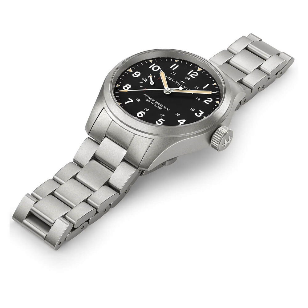 Hamilton Khaki Field Mechanical 40mm Black Dial Steel Bracelet Watch image number 4