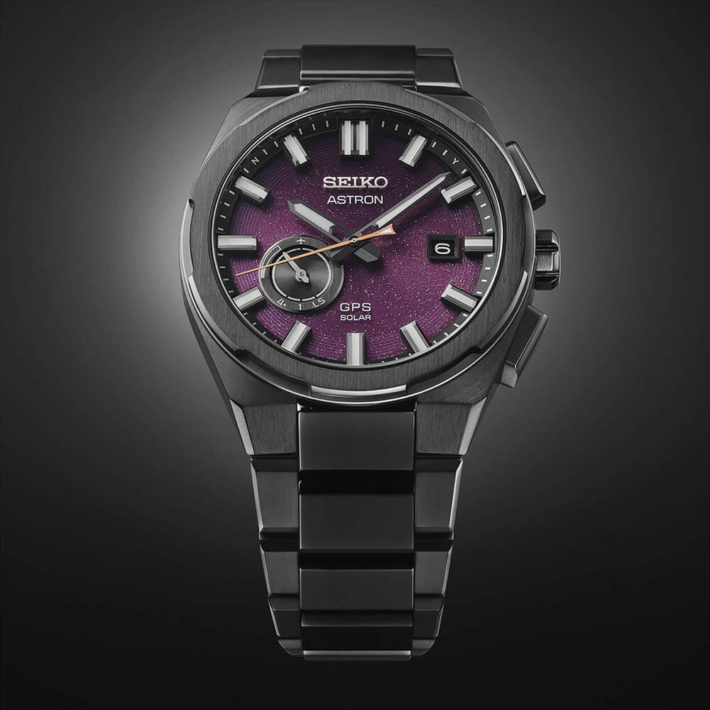 Seiko Astron GPS Solar 3X 'Yozakura' Cherry Blossom By Night 42mm Dial Titanium Bracelet Watch image number 3