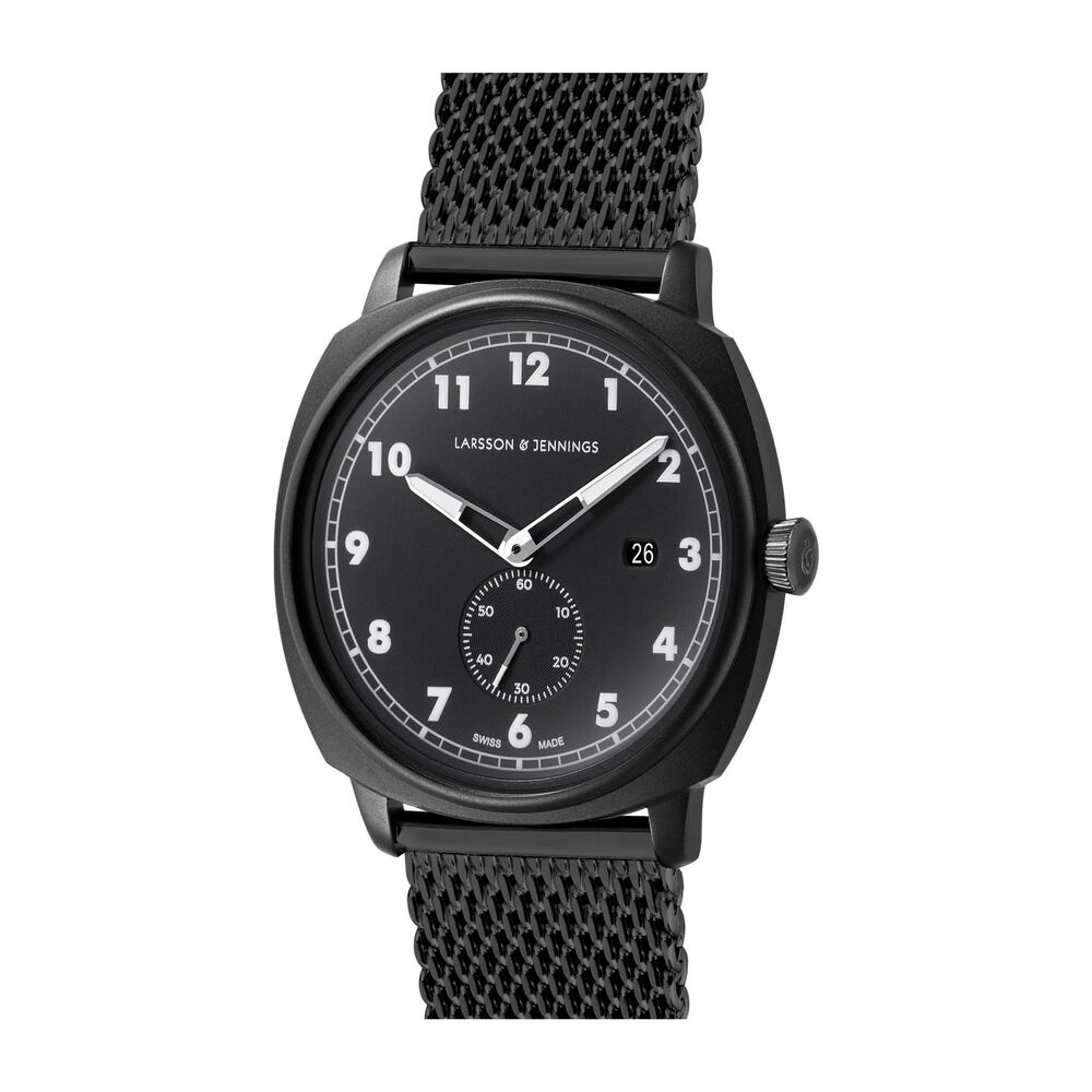 Larsson & Jennings Meridian Black Dial Steel Bracelet Men's Watch