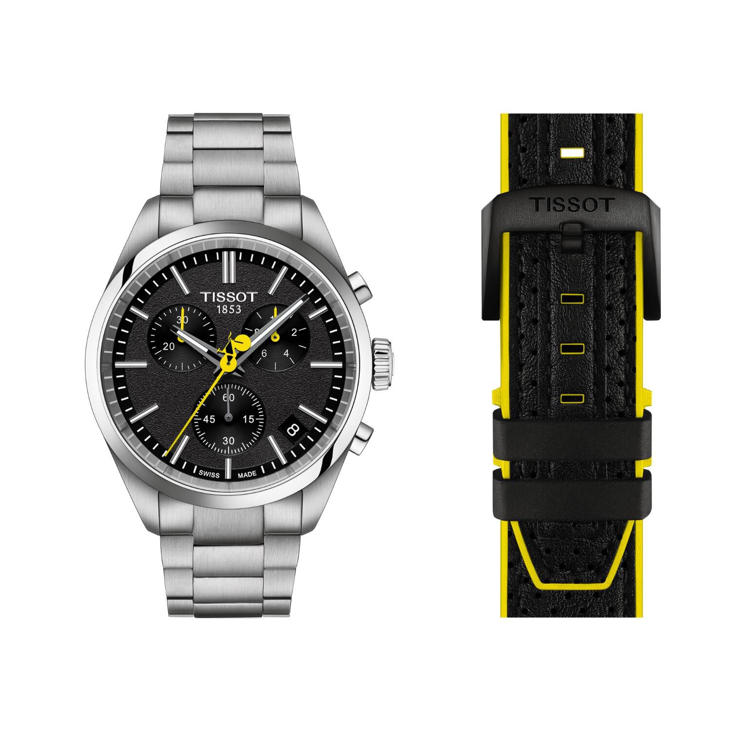Pr 100 chronograph black dial men's watch clearance
