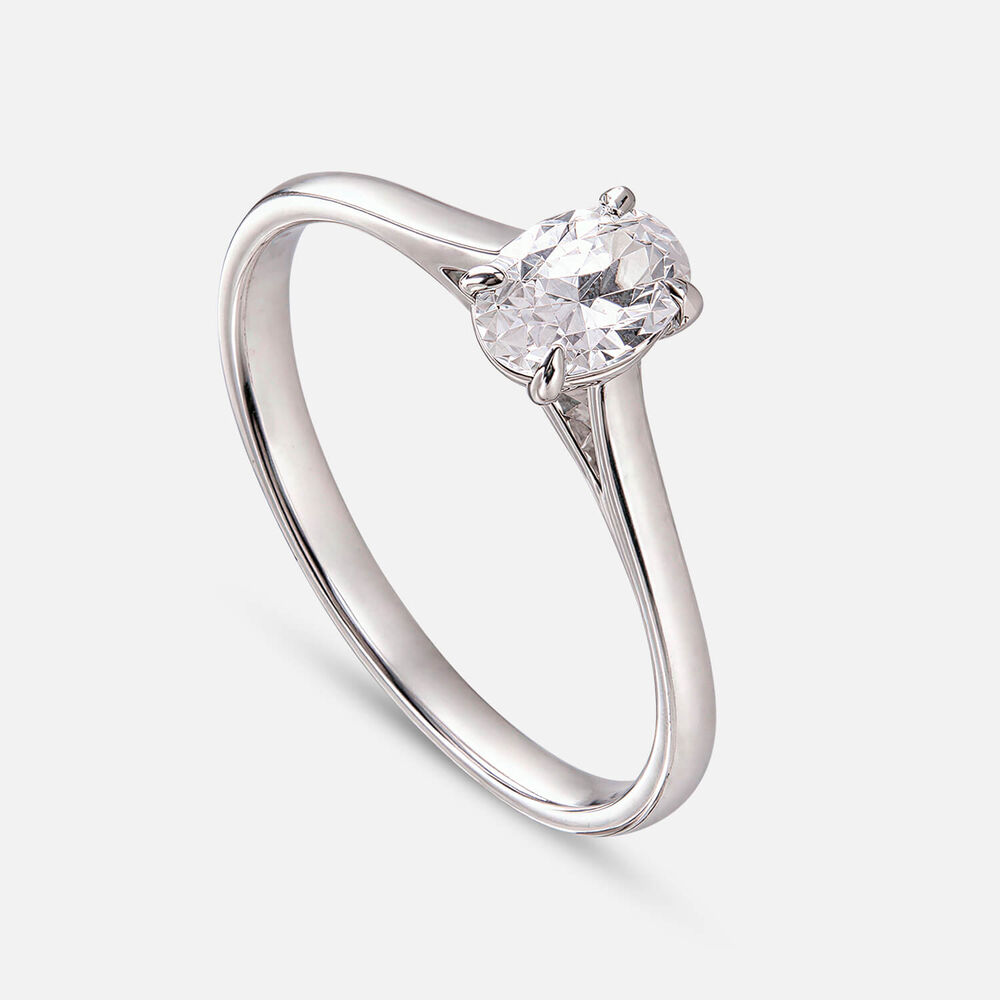 Classic Platinum 0.50ct Oval Diamond Solitaire Ring