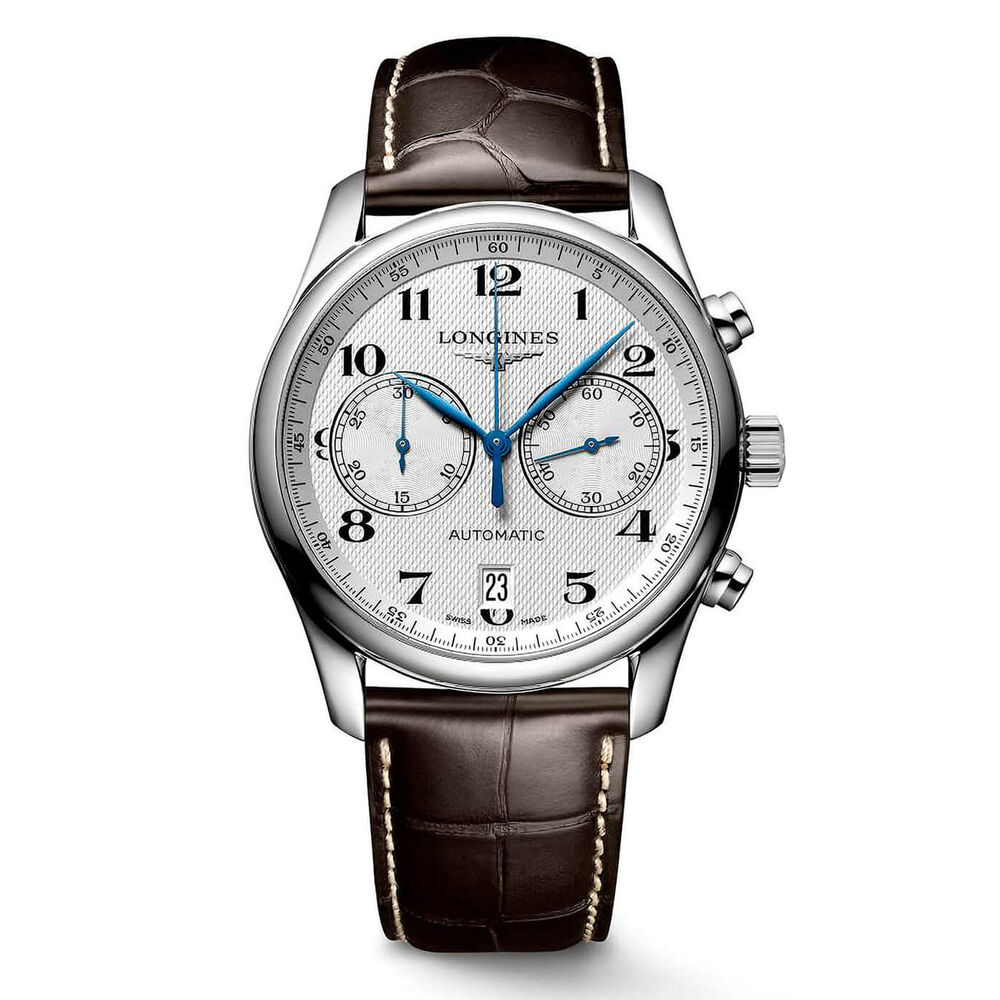 Longines Master Collection Collection automatic chronograph brown strap watch image number 0