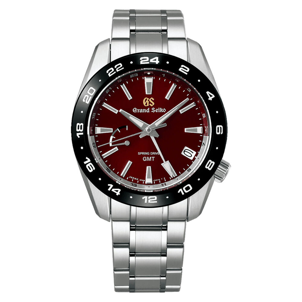 Grand Seiko ‘Hotaka Peaks’ Morning Glow Spring Drive GMT 40.5mm Red Dial Steel Bracelet Watch image number 0