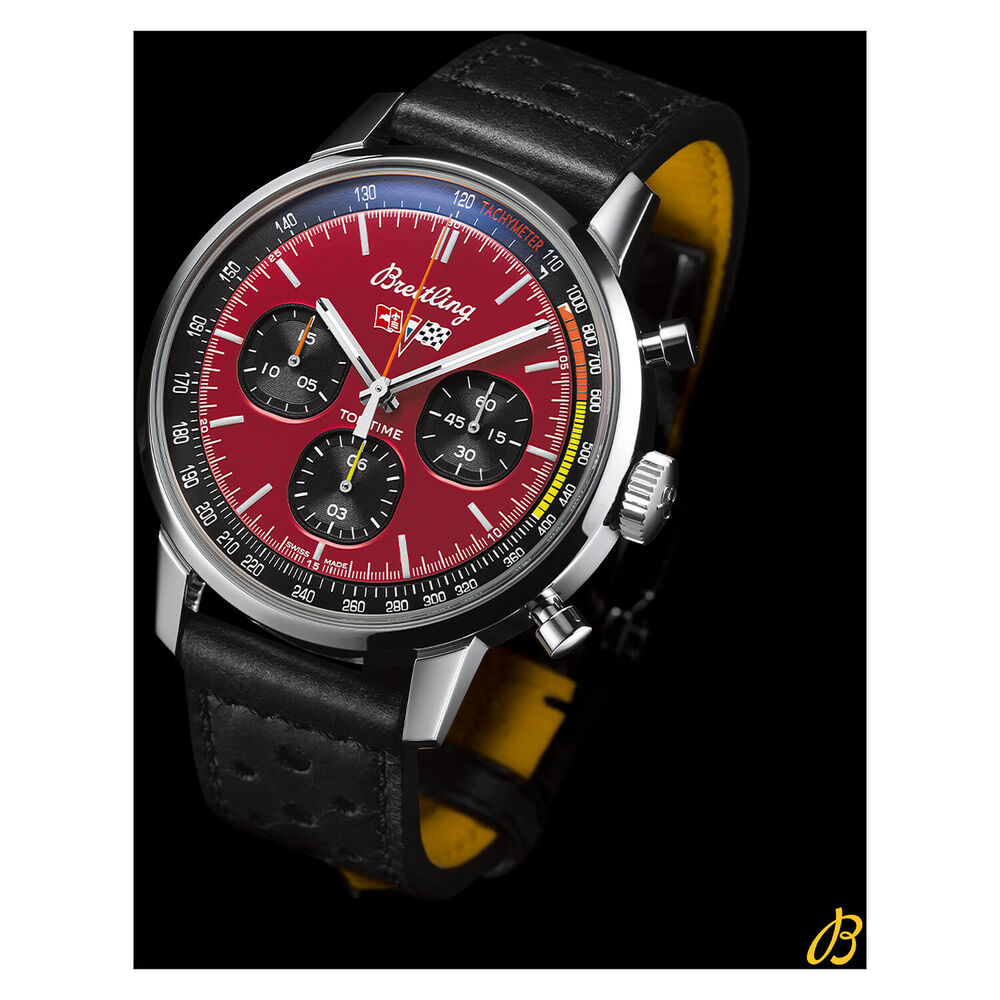 Breitling Top Time Chevrolet Corvette With Red Dial Black Strap Watch image number 4
