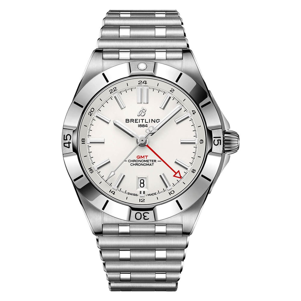Breitling Chronomat Automatic GMT 40 White Dial Bracelet Watch