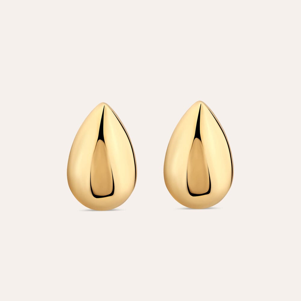 9ct Yellow Gold Polished Tear Stud Earrings