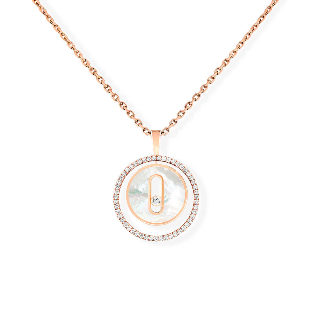 Messika Lucky Move 18ct Rose Gold 0.16ct Diamond & Mother of Pearl Necklace