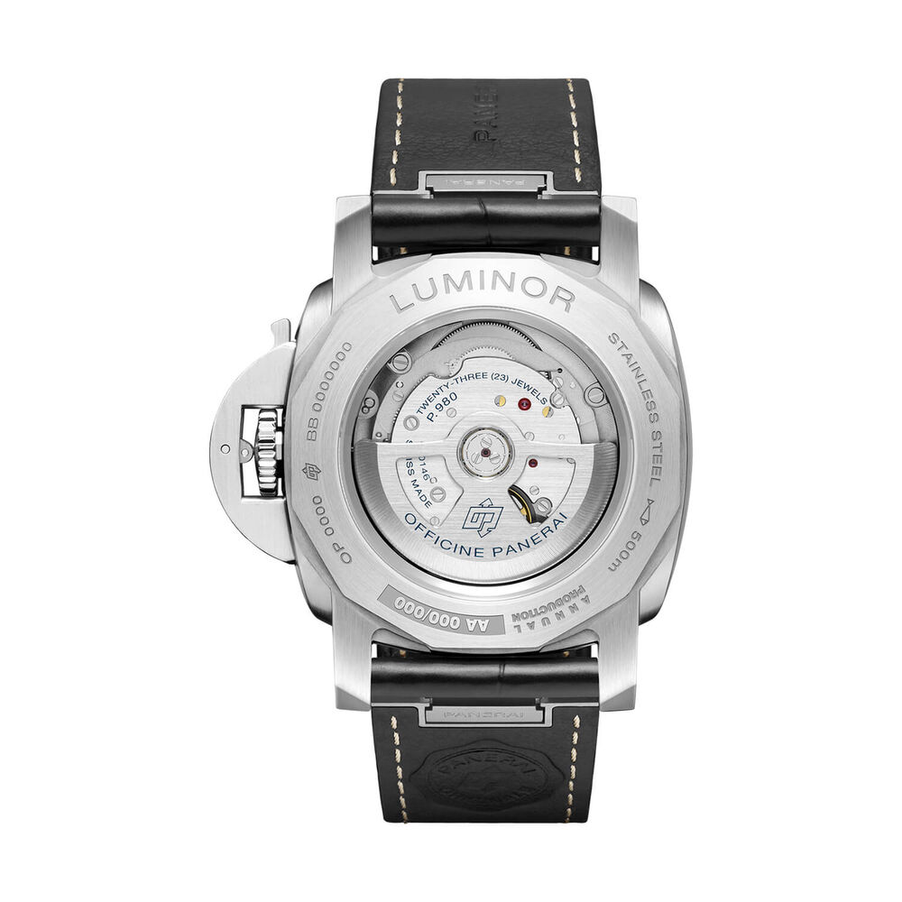 Panerai Luminor Marina 44mm White Dial Black Leather Strap Watch image number 4