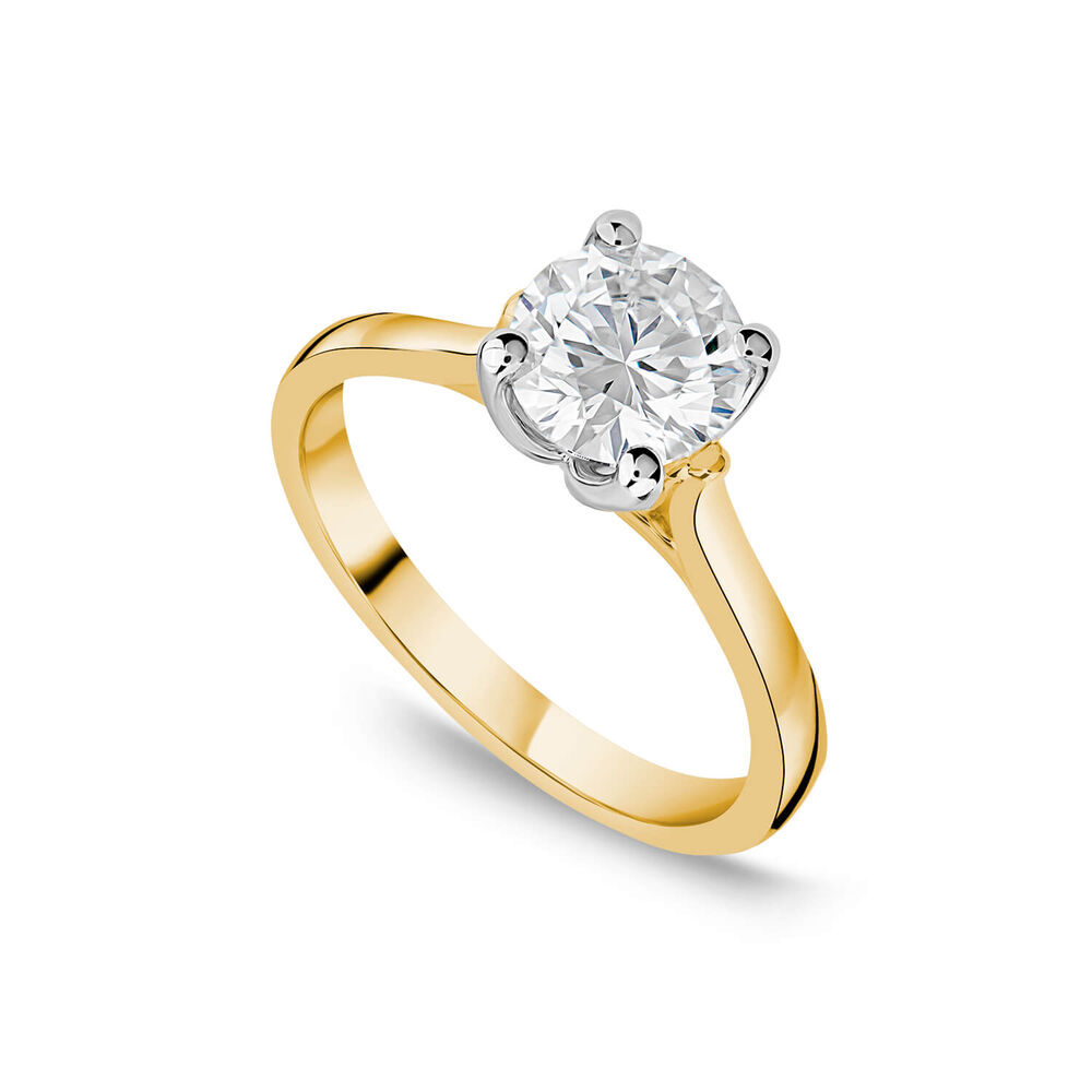 Born 18ct Yellow Gold Lab Grown 1.50ct Round Solitaire Diamond Ring image number 0