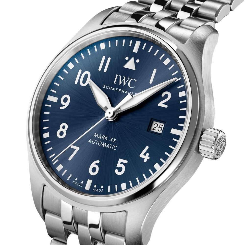 IWC Schaffhausen Pilot's Mark XX 40mm Blue Dial Bracelet Watch image number 1