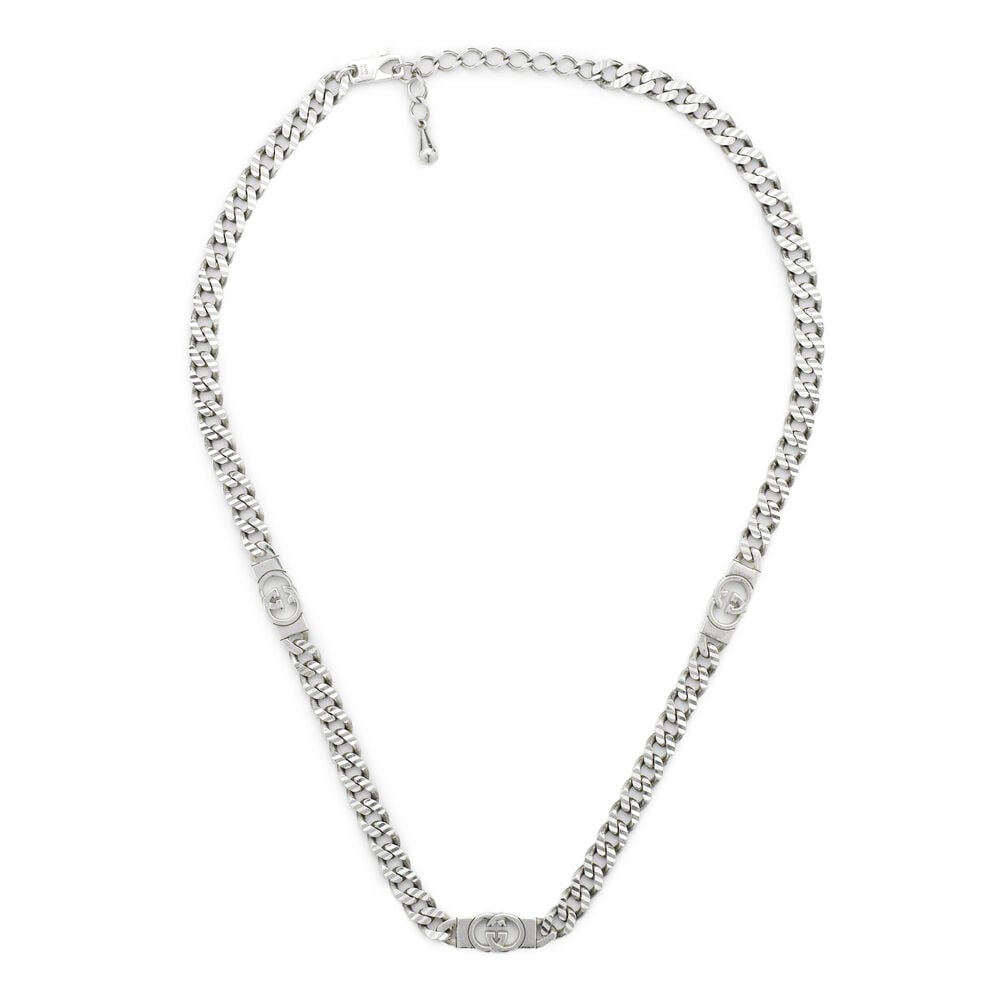 Gucci Interlocking G Sterling Silver Chain Necklace