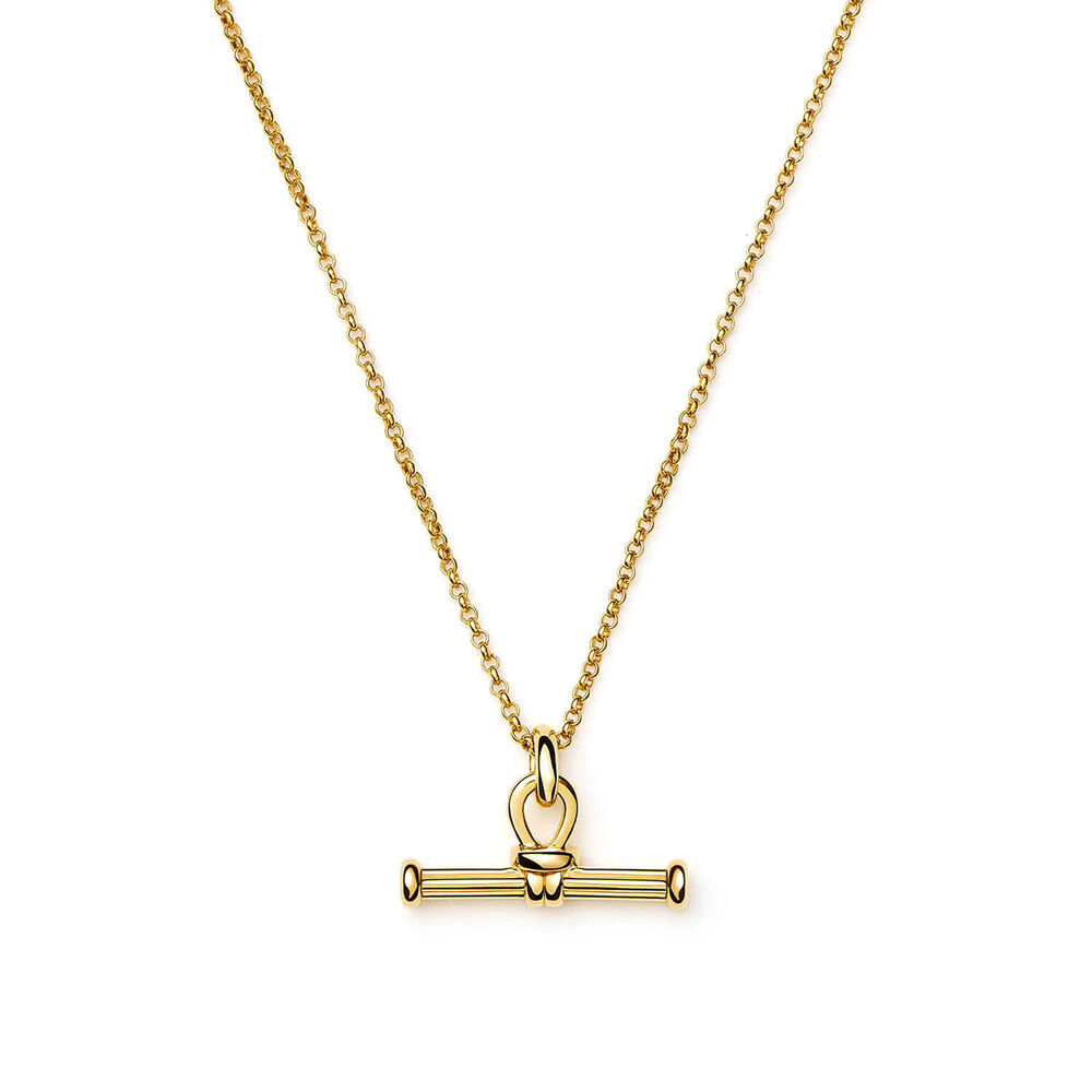 Missoma 18ct Gold Plated Brass Ridge T-Bar Chain Necklace
