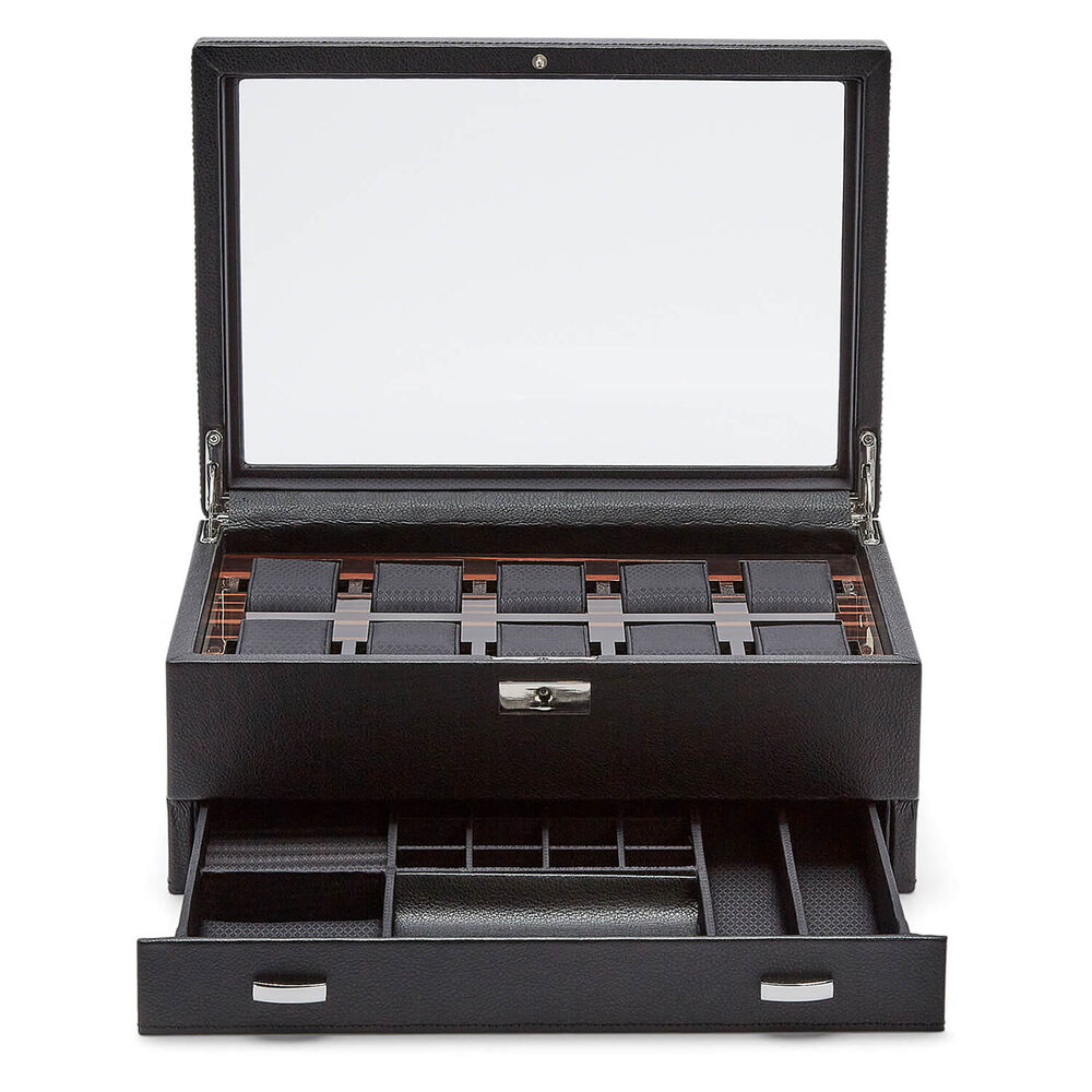 WOLF ROADSTER 10pc Black Drawer Watch Box image number 4