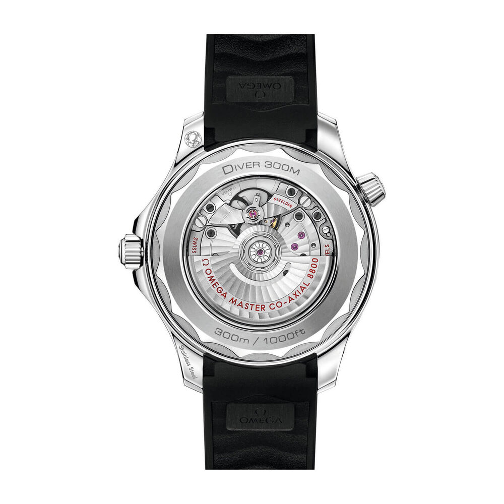 Omega Seamaster Diver 300 White Dial Black Strap Mens Watch image number 1