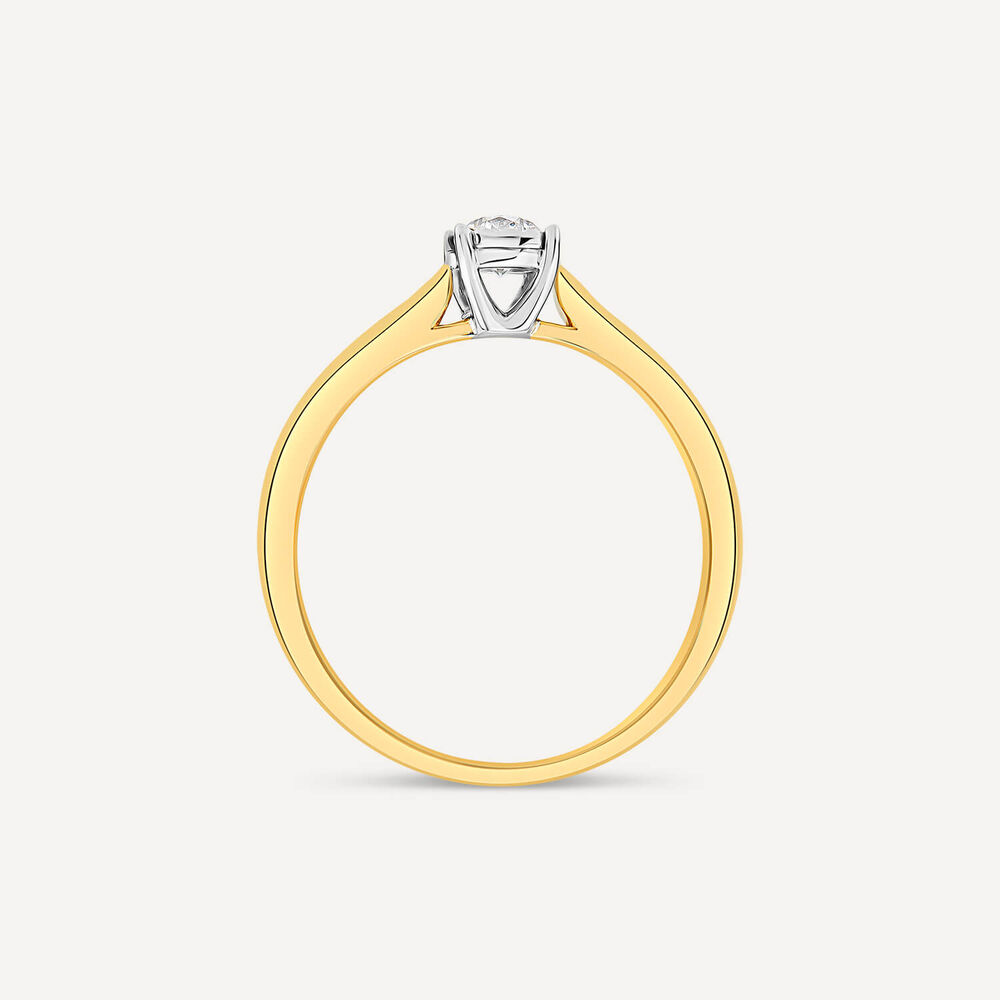 9ct Yellow Gold Illusion Solitaire 0.25ct Diamond Ring image number 3