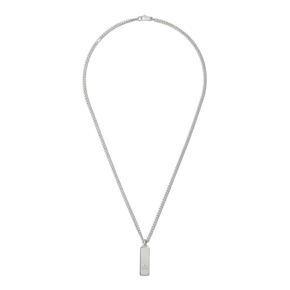Gucci Interlocking G Sterling Silver Tag Necklace image number 1