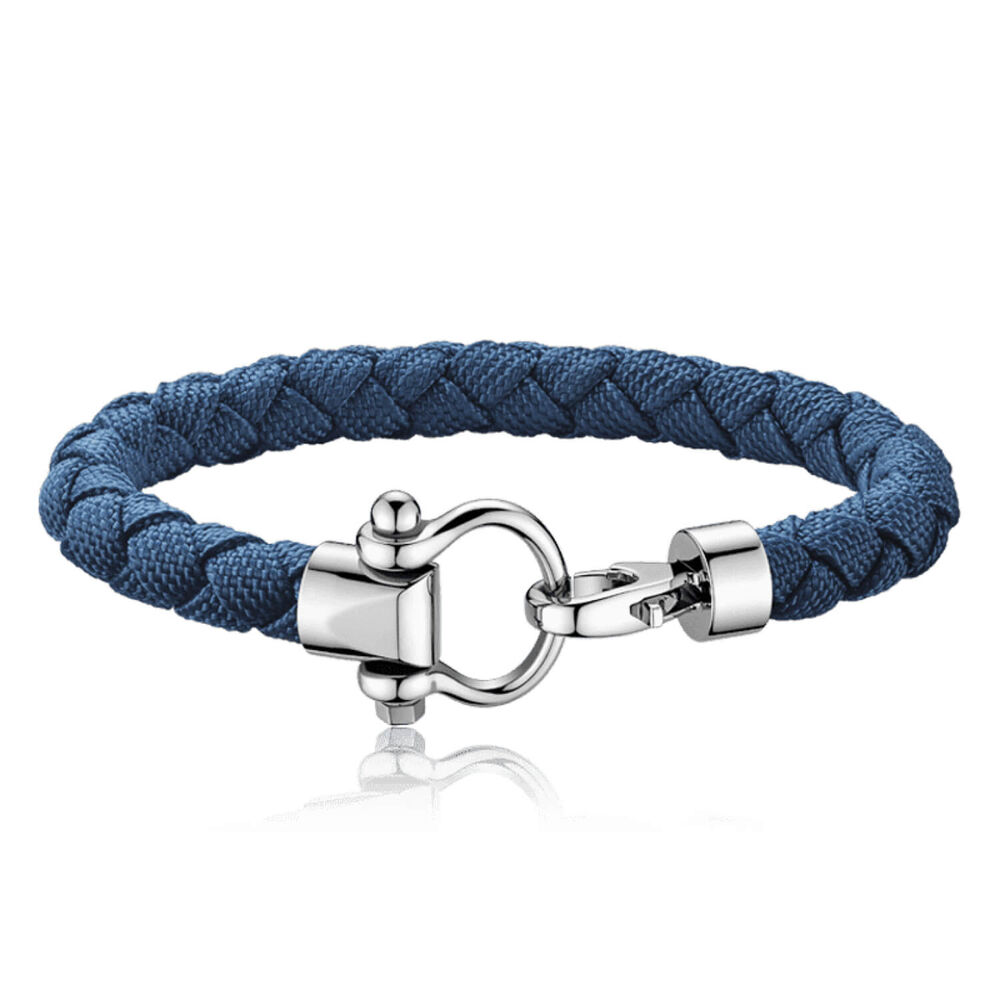 OMEGA Sailing Blue Nylon Braid XL Bracelet image number 0