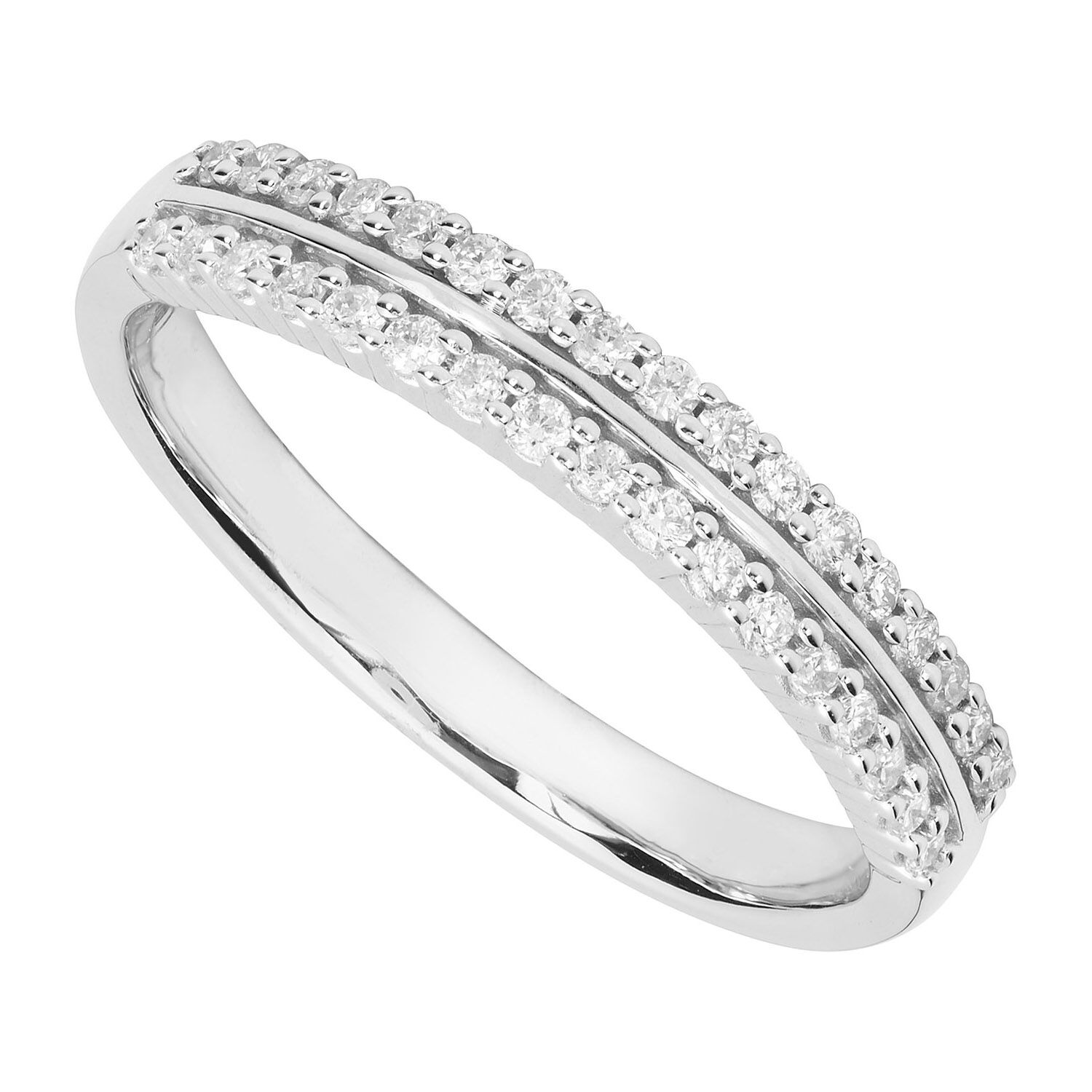 Ladies 9ct white gold 0.25 carat diamond wedding ring