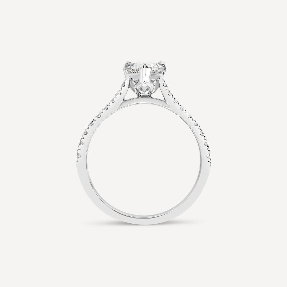 Born Platinum 1.20ct Lab Grown Pear Solitaire & Diamond Sides Ring image number 1