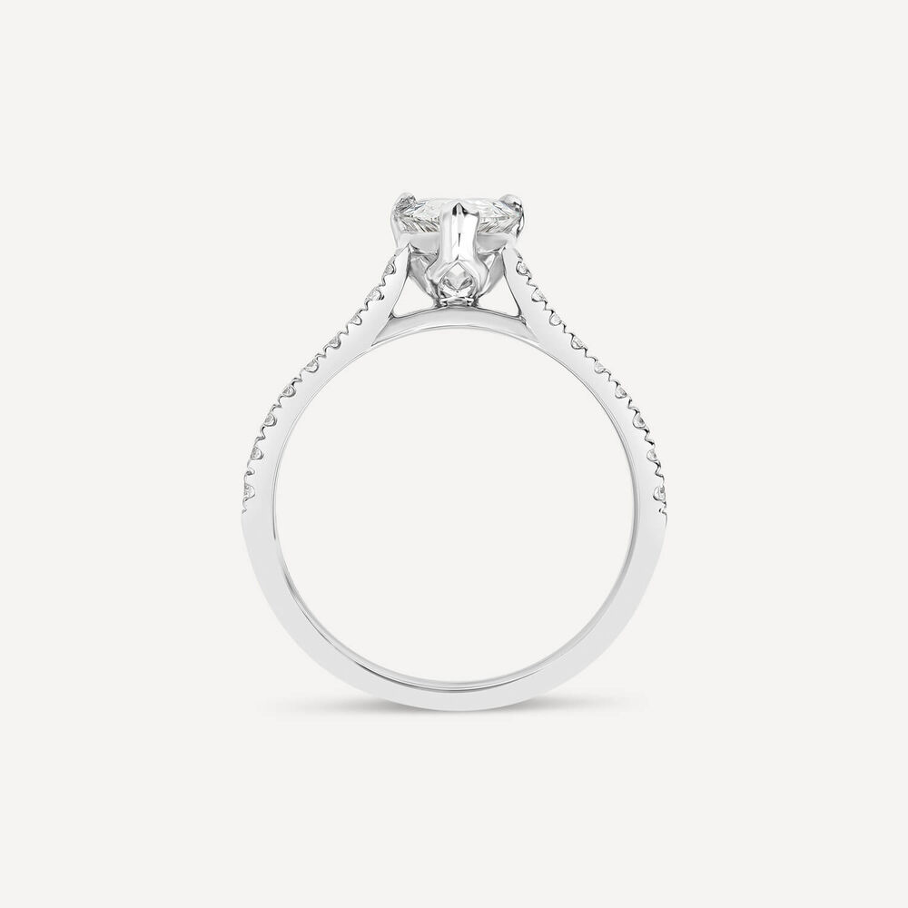 Born Platinum 1.20ct Lab Grown Pear Solitaire & Diamond Sides Ring