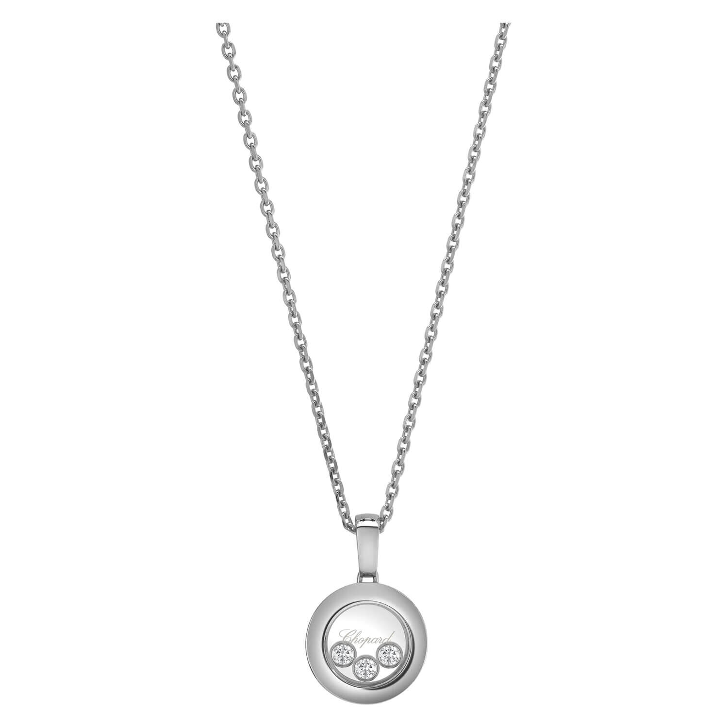 CHOPARD Happy Diamonds 18-karat white gold diamond necklace | NET-A-PORTER