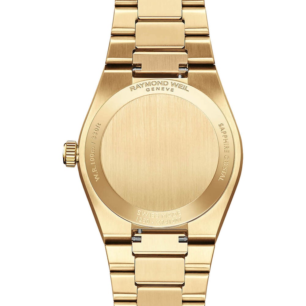 Raymond Weil A.R.T. 30mm White Mother of Pearl Dial Yellow Gold PVD Steel Bracelet Watch