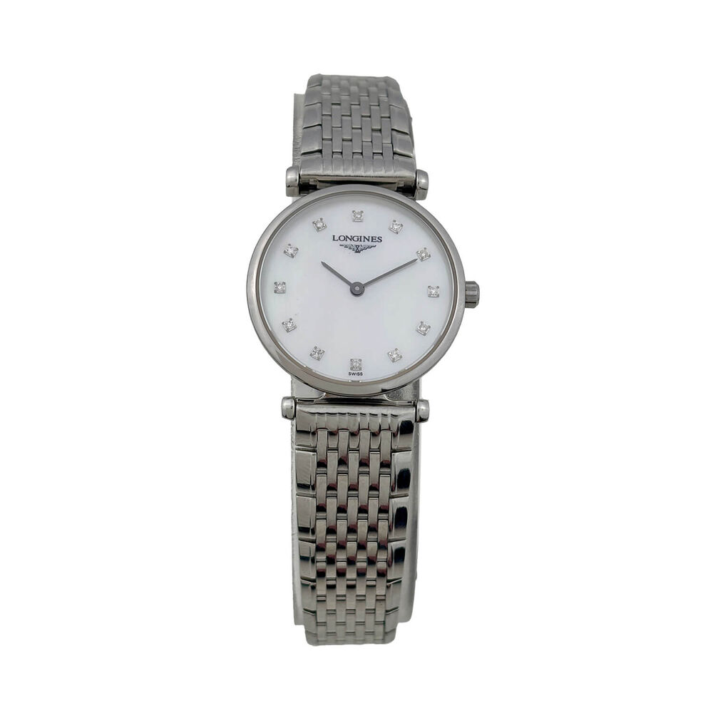 Pre-Owned Longines La Grande Classique 24mm White Mother of Pearl Steel Bracelet Watch