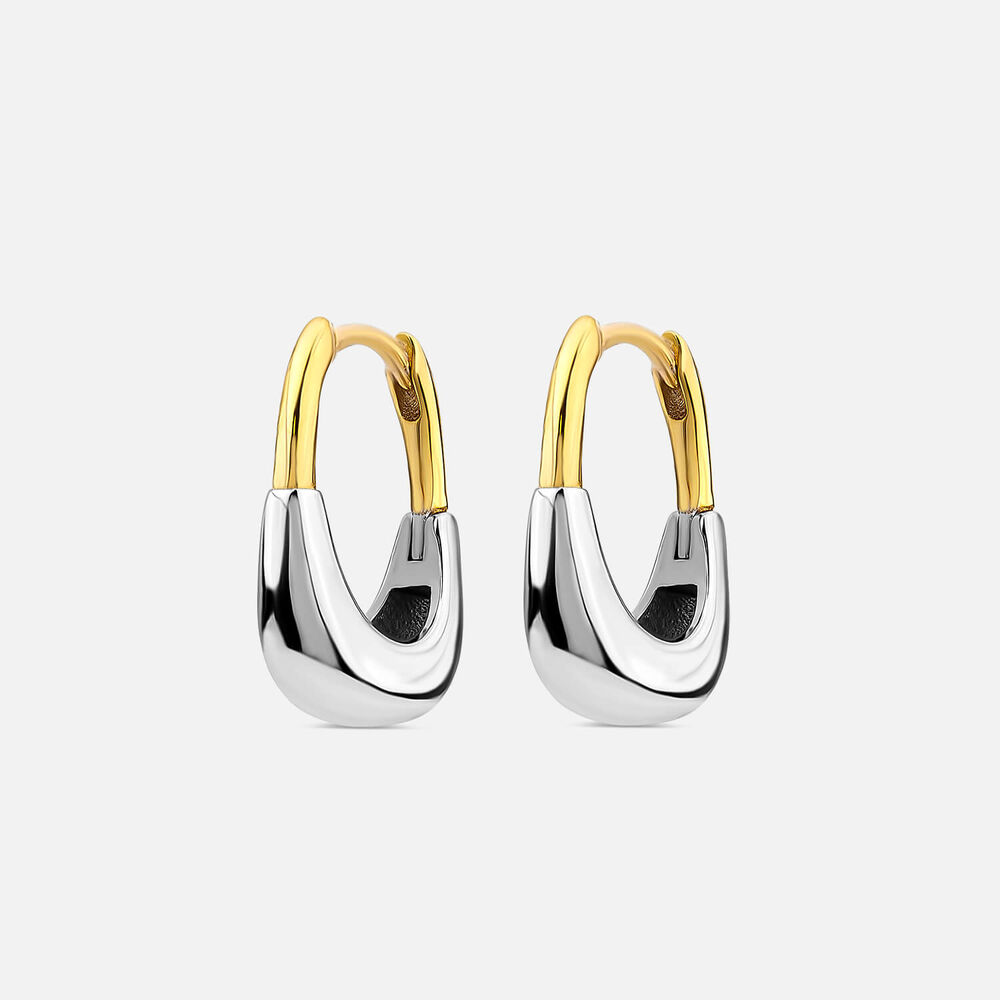 Yellow Gold Plated Vermeil Sterling Silver Handbag Hoop Earrings