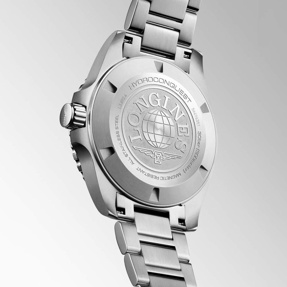 Longines Hydroconquest GMT 43mm Black Dial Steel Bracelet Watch image number 4