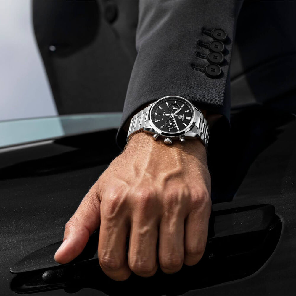 TAG Heuer Carrera Chronograph 42mm Black Dial Stainless Steel Bracelet Watch image number 9