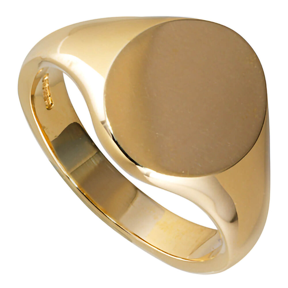 Men's 9ct gold plain signet ring