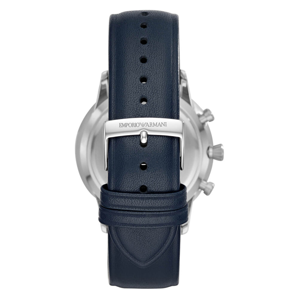 Emporio Armani Blue Chronograph Dial & Blue Leather 43mm Watch image number 2
