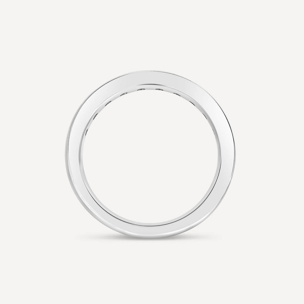 9ct White Gold 3mm 0.50ct Diamond Pave Set Wedding Ring - (Special Order) image number 3
