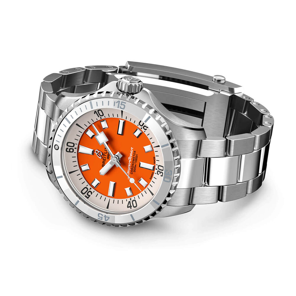 Breitling Superocean Automatic 36 Orange Dial Strap Watch image number 2