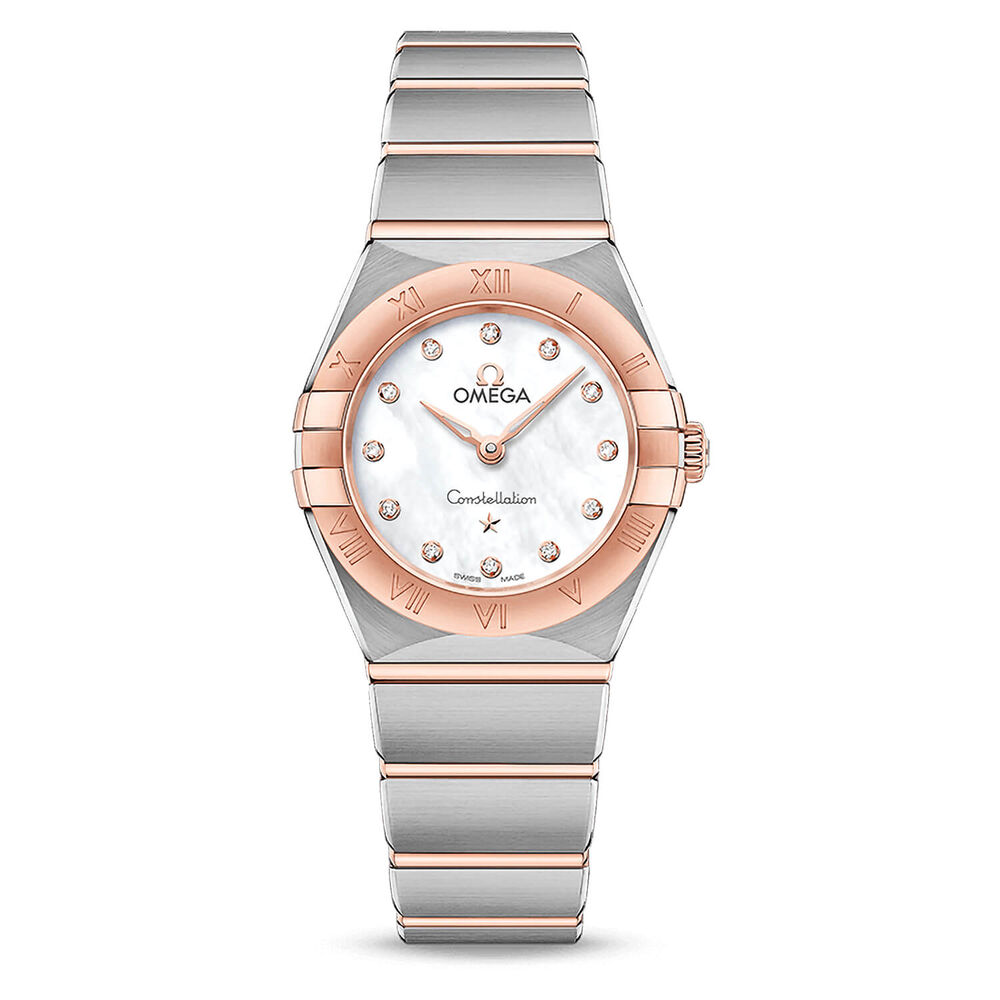 OMEGA Constellation Quartz 25mm White Dial Steel & Rose Gold Case Bracelet Watch image number 0