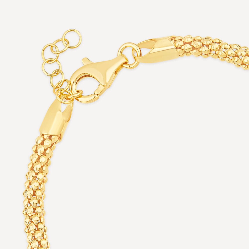 Yellow Gold Plated Sterling Silver Popcorn Tube Bracelet