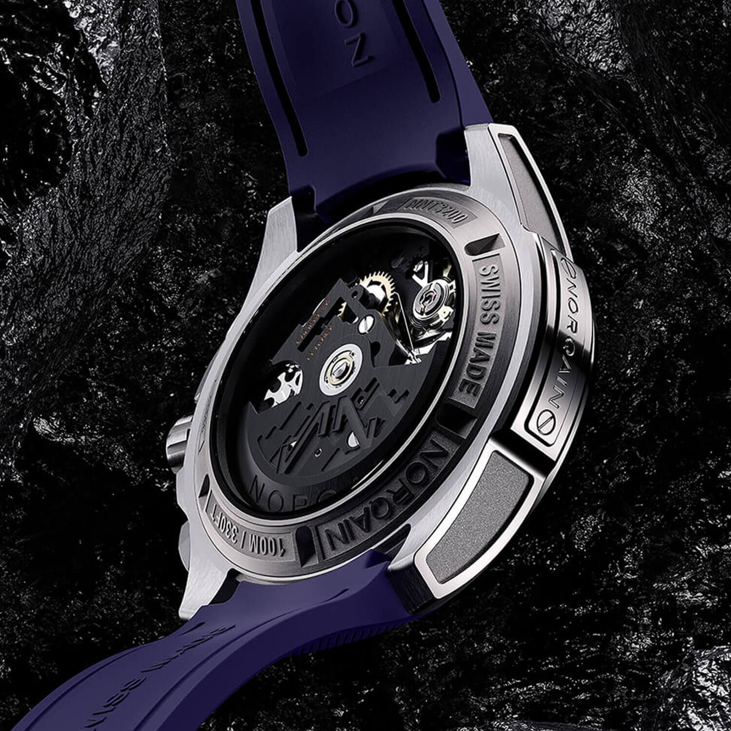 nor Norqain Independence Skeleton Chrono Titanium Purple Watch