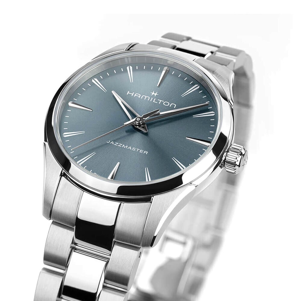 Hamilton Jazzmaster Quartz 32mm Blue Dial Steel Bracelet Watch