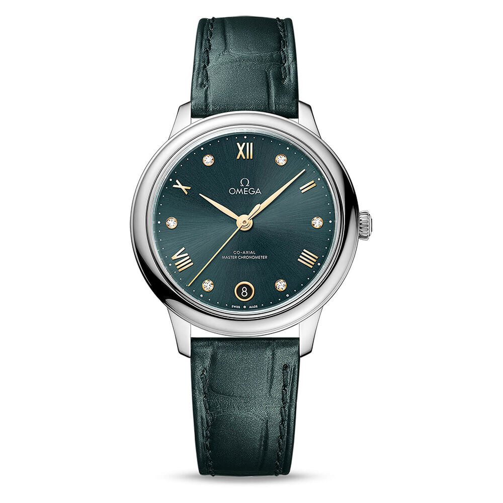 OMEGA De Ville Prestige Co-Axial Master Chronometer 34mm Green Dial Strap Watch image number 0