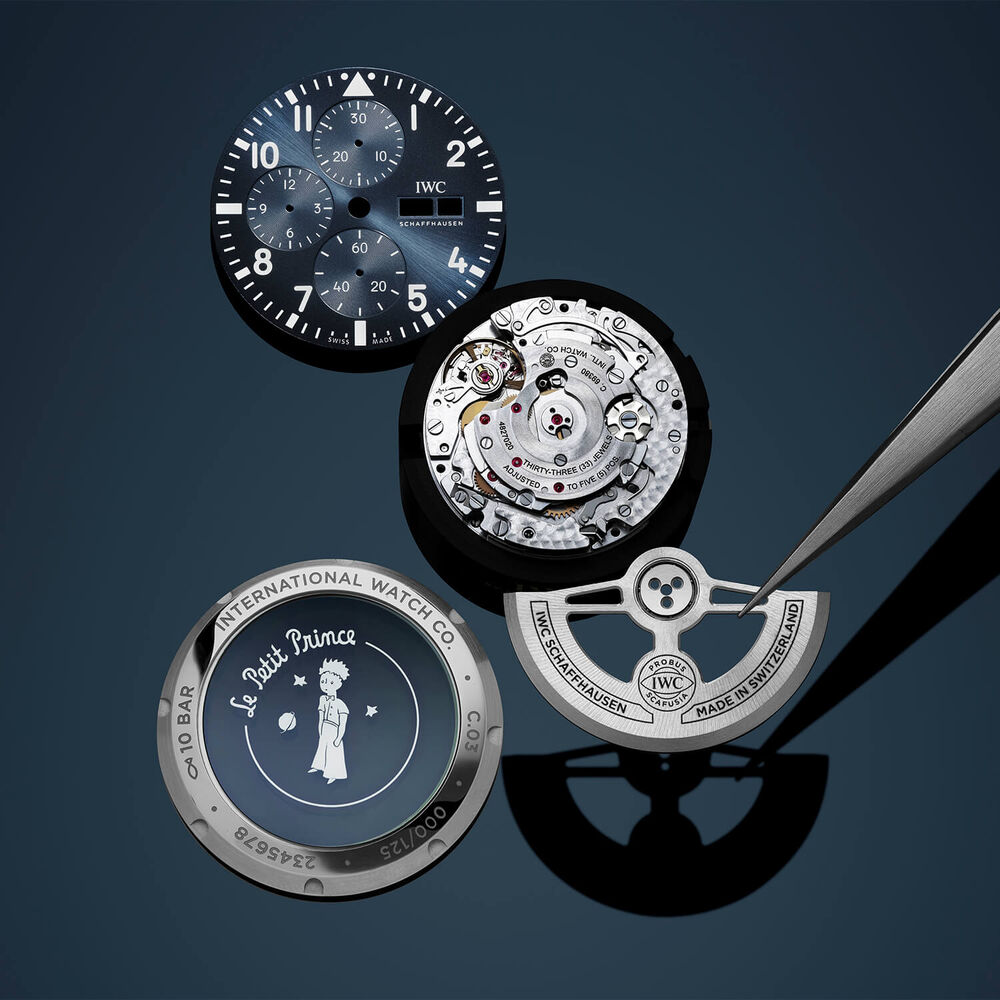 IWC Schaffhausen Pilot's Chronograph Le Petit Prince 41mm Blue Dial & Rubber Strap Watch