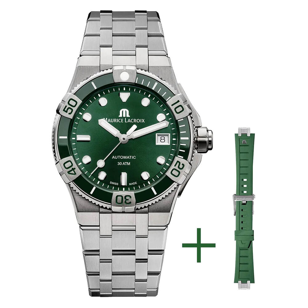 Maurice Lacroix Aikon Venturer 38 Automatic Green Dial Bracelet & Strap Set Watch