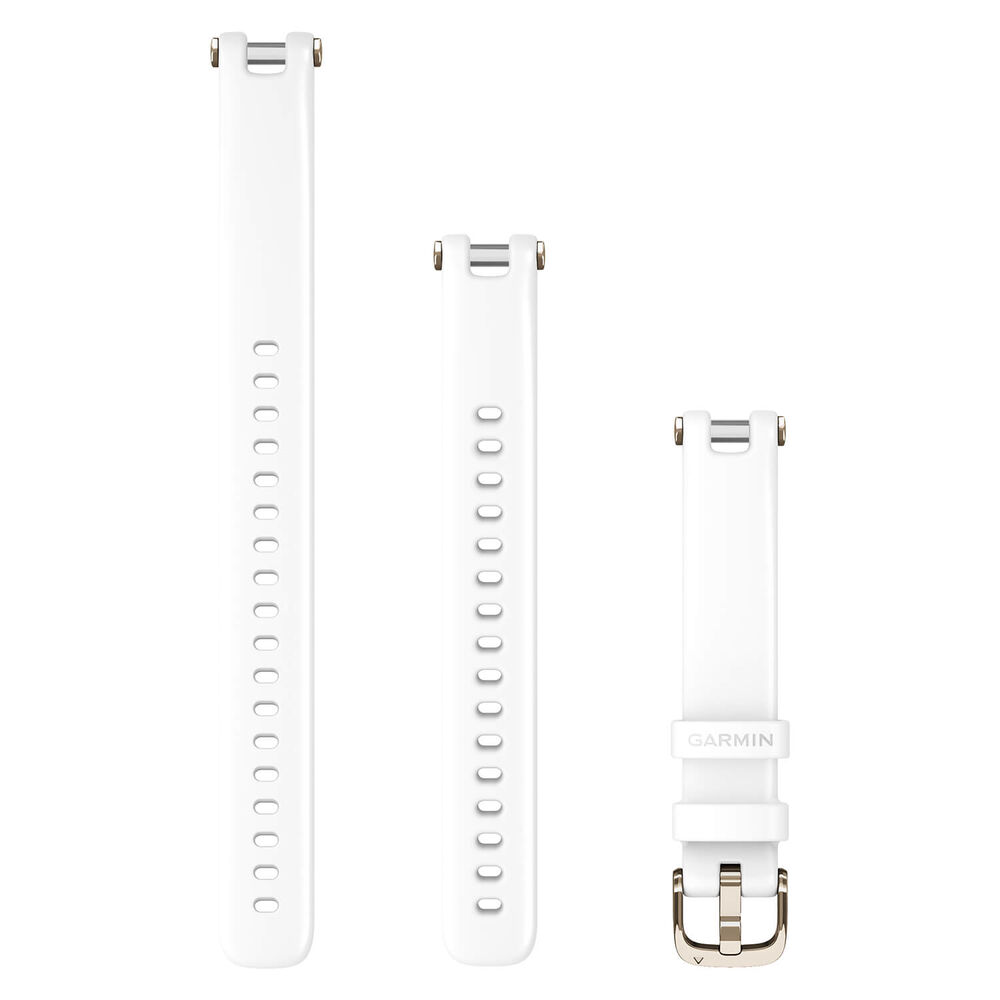 Garmin Lily Sport Cream Gold Bezel White Case Silicone Strap Watch image number 7