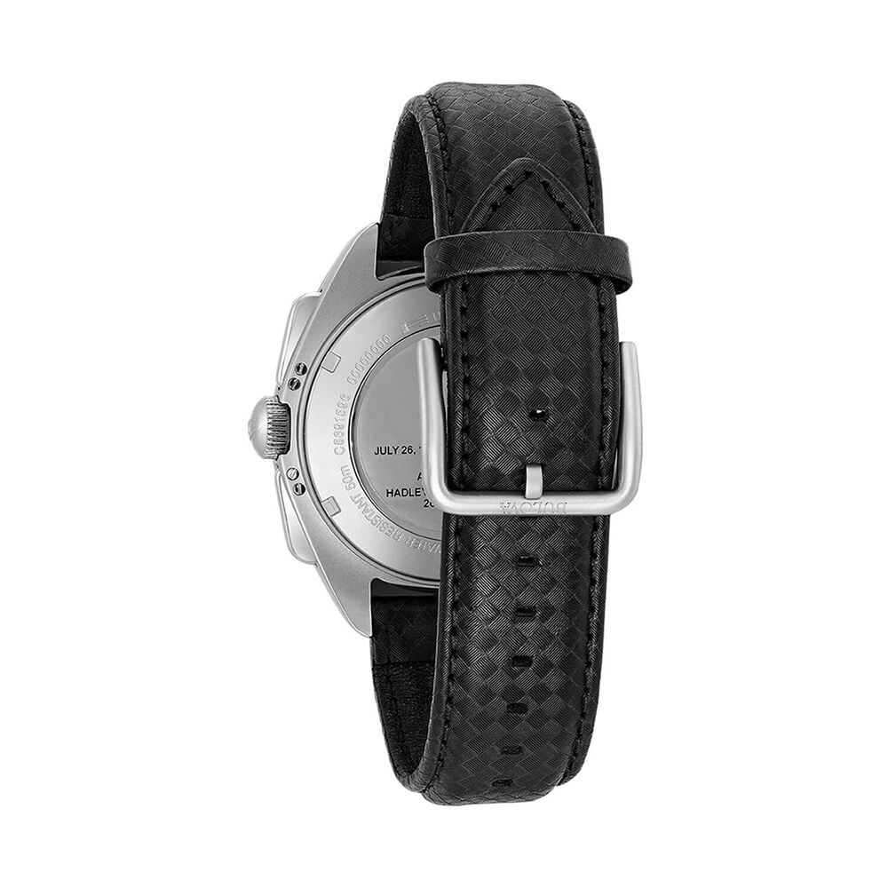 Bulova Special Edition Lunar Pilot Chronograph 45mm Black Dial Leather Strap Watch image number 1